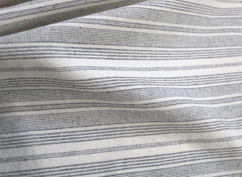 Grey Cream Stitched Fabric by the yard / Home Decor Fabric / Ticking  Upholstery Material / Grey Stripe Fabric / Light Upholstery Fabric