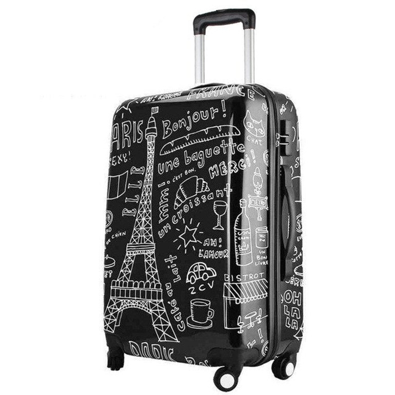 Couples graffiti board chassis 20-inch trolley Caster women suitcase wheels rolling Luggage travel luggage case valise bagages