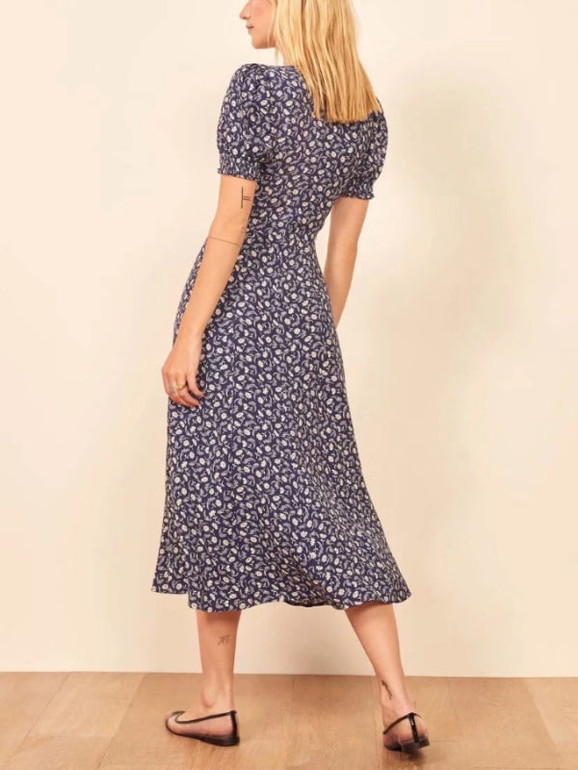 Floral A line Midi Dress