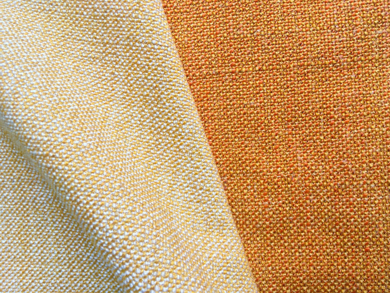 7 yards Orange upholstery fabric / Orange Linen / Woven Orange Fabric / Heavy weight Upholstery material