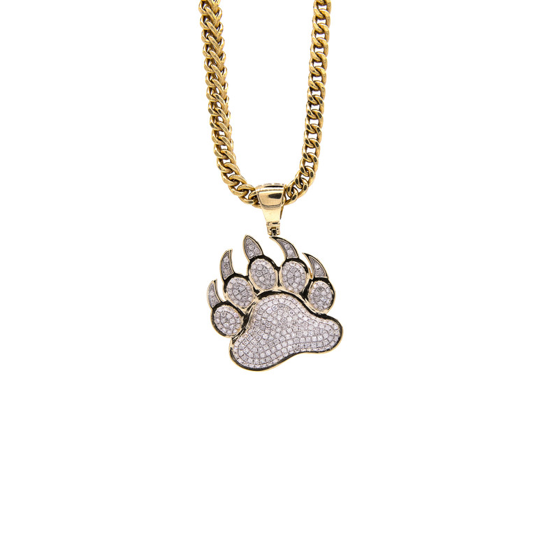 10K GOLD & DIAMOND "PAW" PENDANT