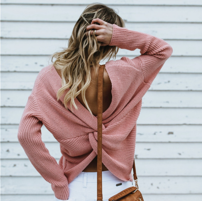 Plain knit sweater