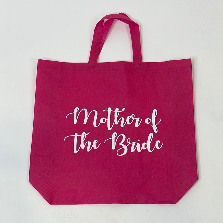 Sample Sale - Hot Pink Tote Bags, "Mother of the Bride", in White Glitter Size: L Sample Sale - Hot Pink Tote Bags, "Mother of the Bride", in White Glitter Size: L
