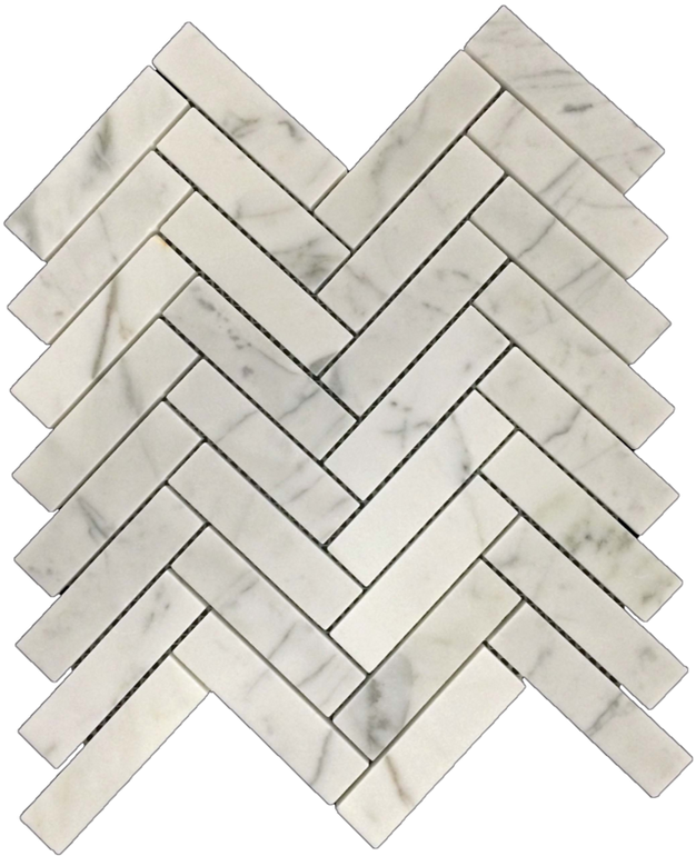 CALACATTA 1" X 4" HERRINGBONE MOSAIC