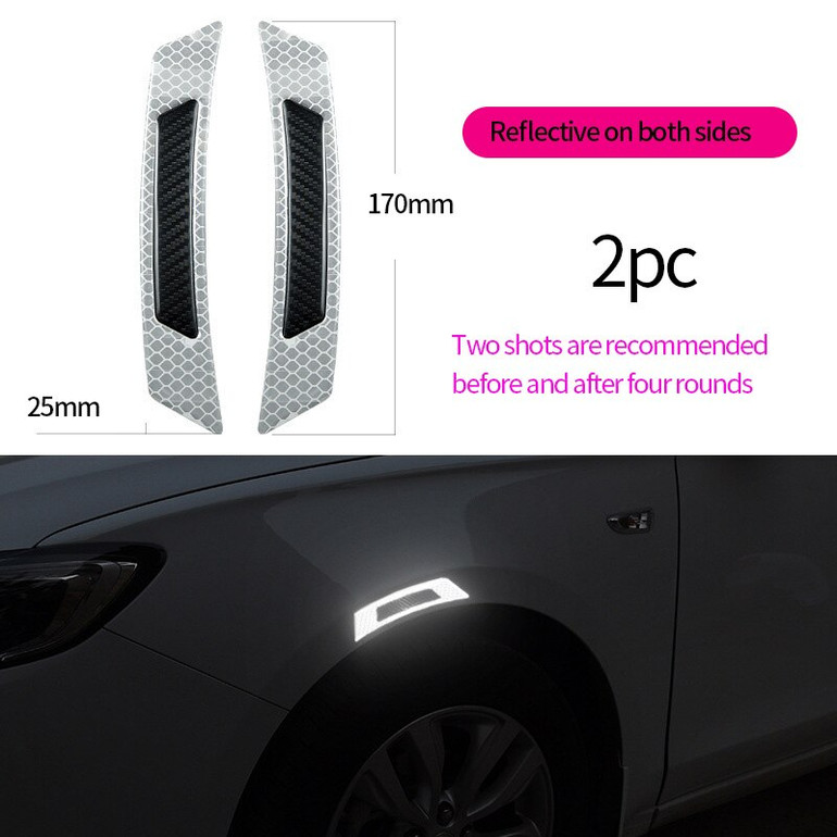 Carbon Fiber Car Reflective Strips Door Sticker Anti Scratch