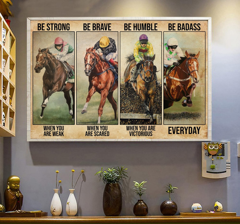 Rider Riding Horses Be Strong Meaningful Quote Vintage Gift Poster Rider Riding Horses Be Strong Meaningful Quote Vintage Gift Poster