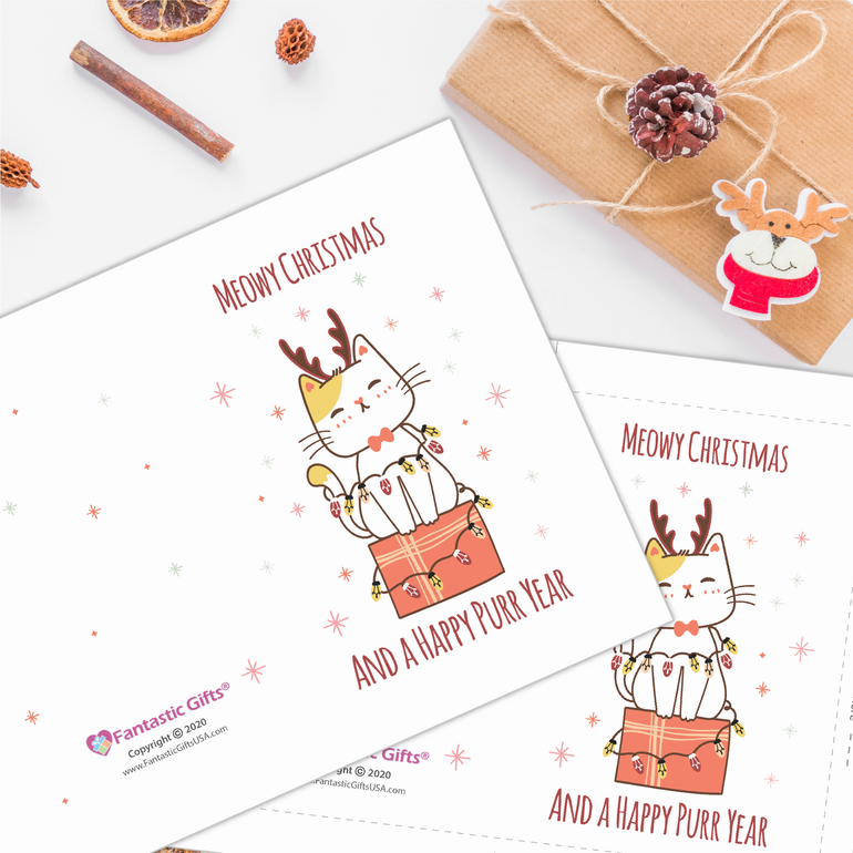 Meowy Christmas and a Happy Purr Year - Christmas Card