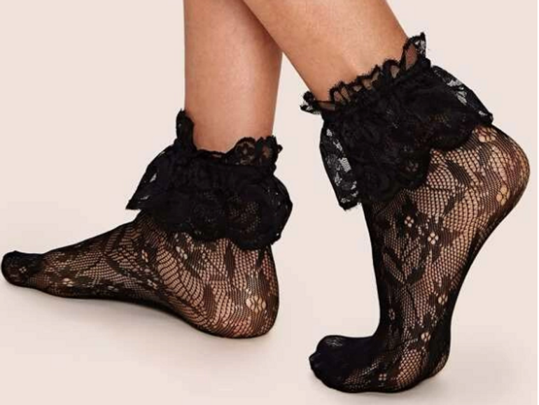 Black Fashion Fishnet Socks