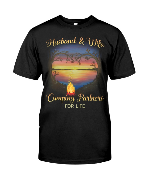 Valentine Day Gift, Husband And Wife Camping Partners For Life T-shirt