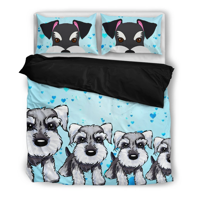 Love Dog Amazing Miniature Schnauzer Print Bedding Set