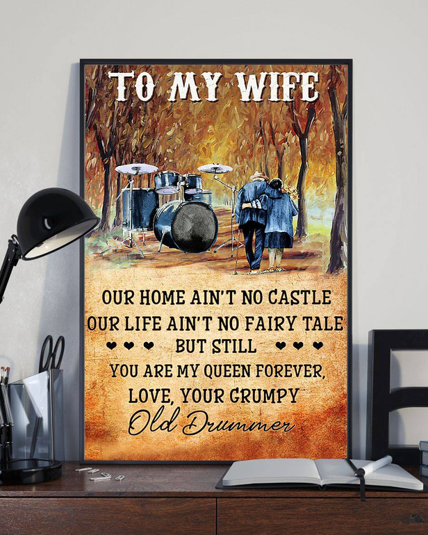 Love Drum From Old Drummer To Wife Meaningful Quote Vintage Valentine Gift Poster