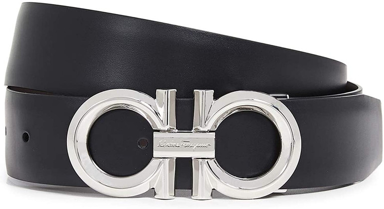 Salvatore Ferragamo Men's Beveled Gancini Buckle Reversible Belt