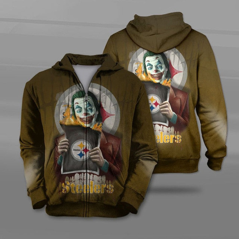 Pittsburgh Steelers Zipper Joker Hoodie