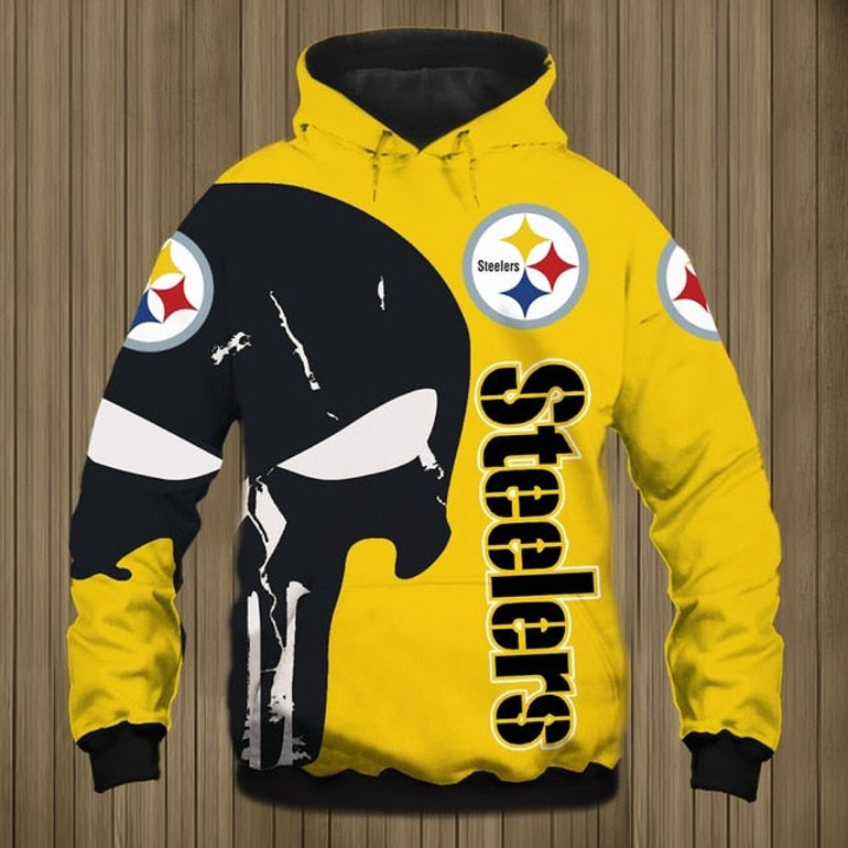 Pittsburgh Steelers 3D Skull Hoodie