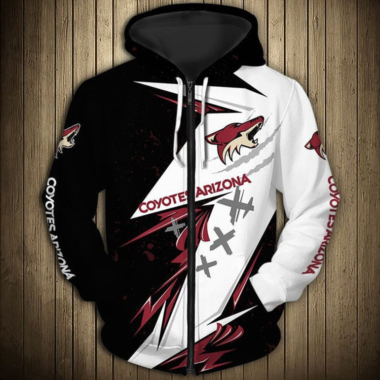 Arizona Coyotes Graffiti Casual Zipper Hoodie