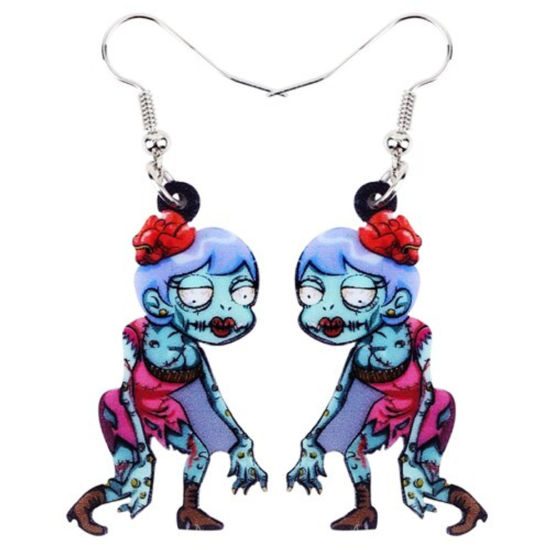 FREE OFFER Walking Female Zombie Halloween Earrings