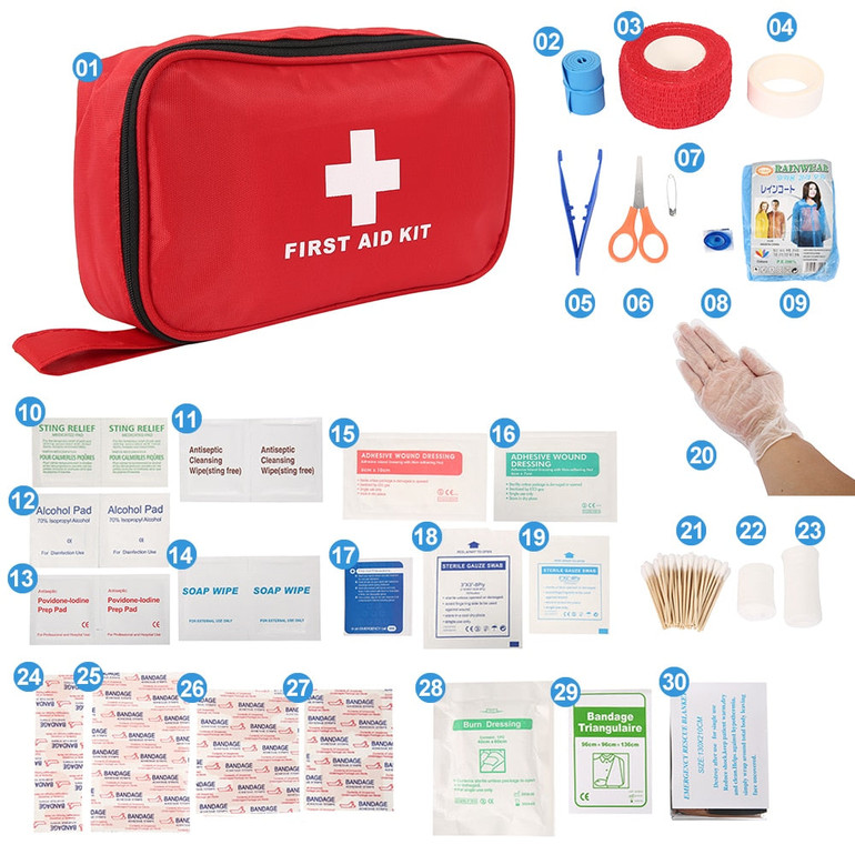 Portable 100Pcs Emergency Survival First Aid Kit Set for Outdoor Camping