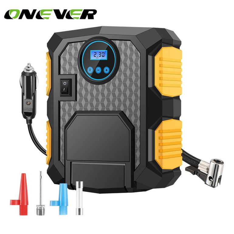 Onever 150PSI Air Compressor Car Tire Inflator Built-in LED Light Portable Inflatable Pump for Car Motorcycles Bicycles DC 12V