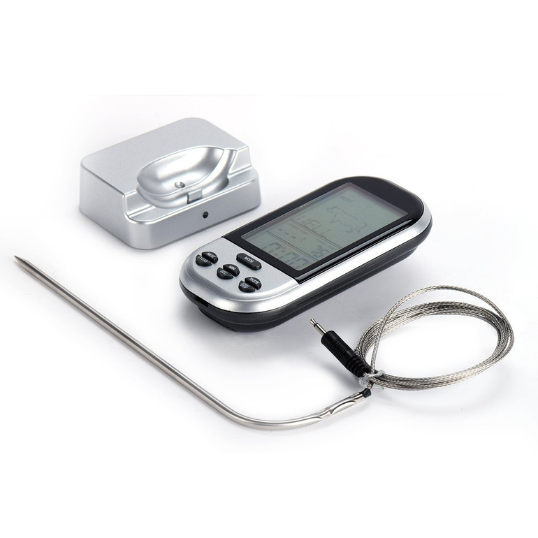 Wireless Digital Thermometer LCD Remote BBQ Grill Meat Kitchen Oven Food Cooking
