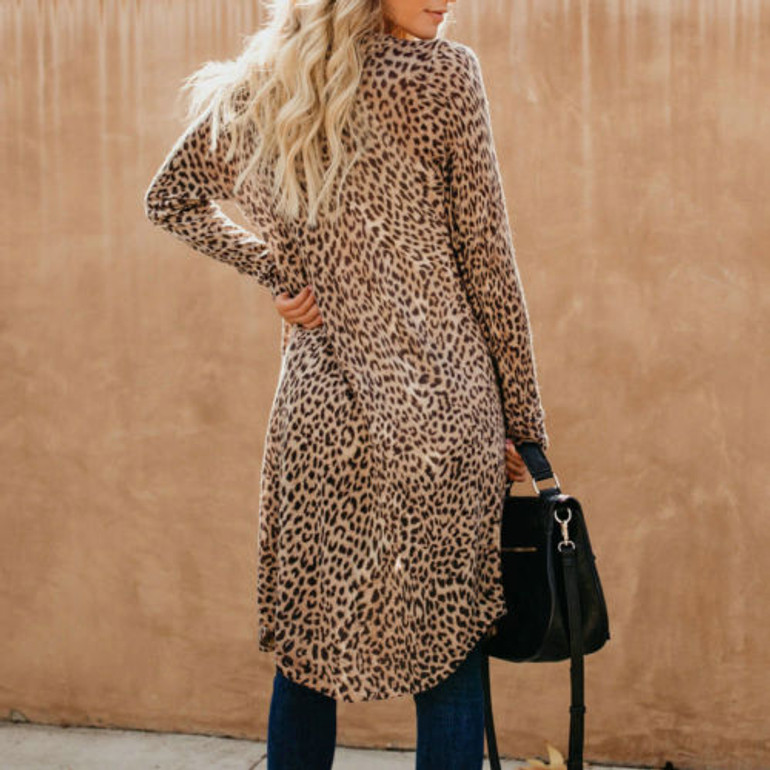 Open Leopard LongSleeve Cardigan