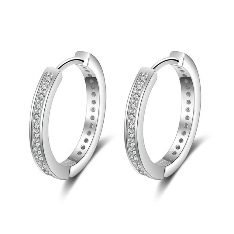 Solid 925 Sterling Silver Minimalist Hoop Earrings Solid 925 Sterling Silver Minimalist Hoop Earrings