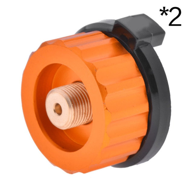 Outdoor Camping Hiking Equipment Aluminum Stove Conversion Split Gas Furnace Connector Cartridge Auto-off Tank Adapter