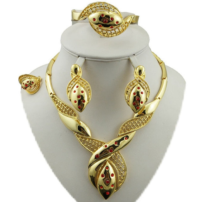 24k gold jewelry sets bridal jewelry set african big jewelry sets  gold plating jewelry set women necklace
