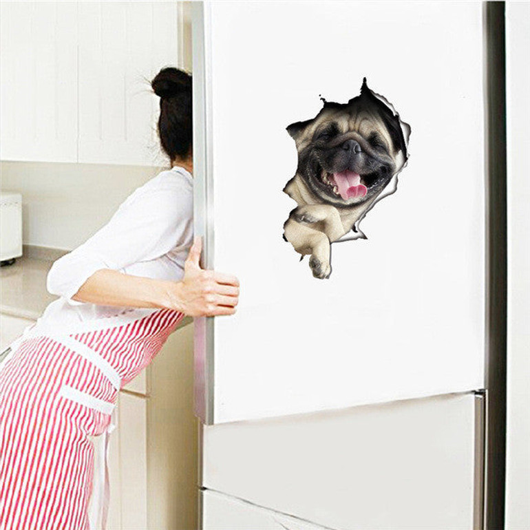 Original Cute Sticker! Funny Pug! For Fridge, Toilet, Door Etc.....