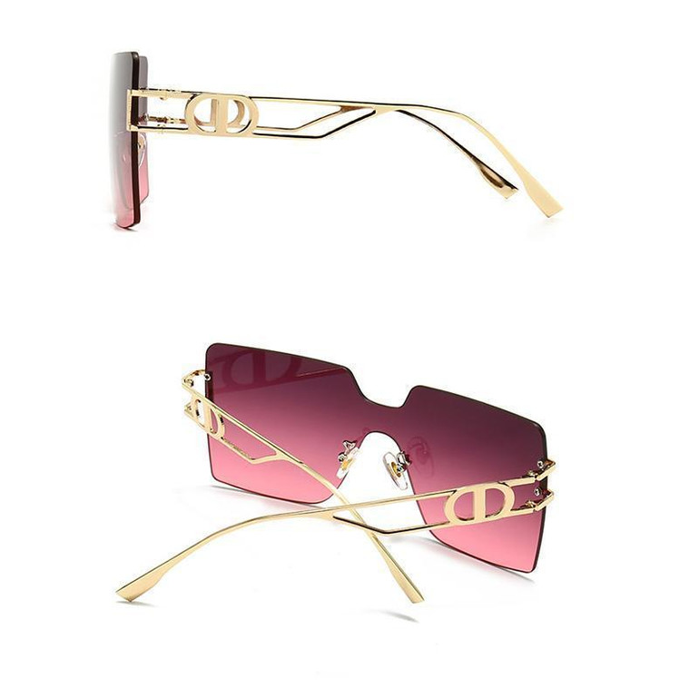 5 Colors Gradient Square Shape Rimless Sunglasses