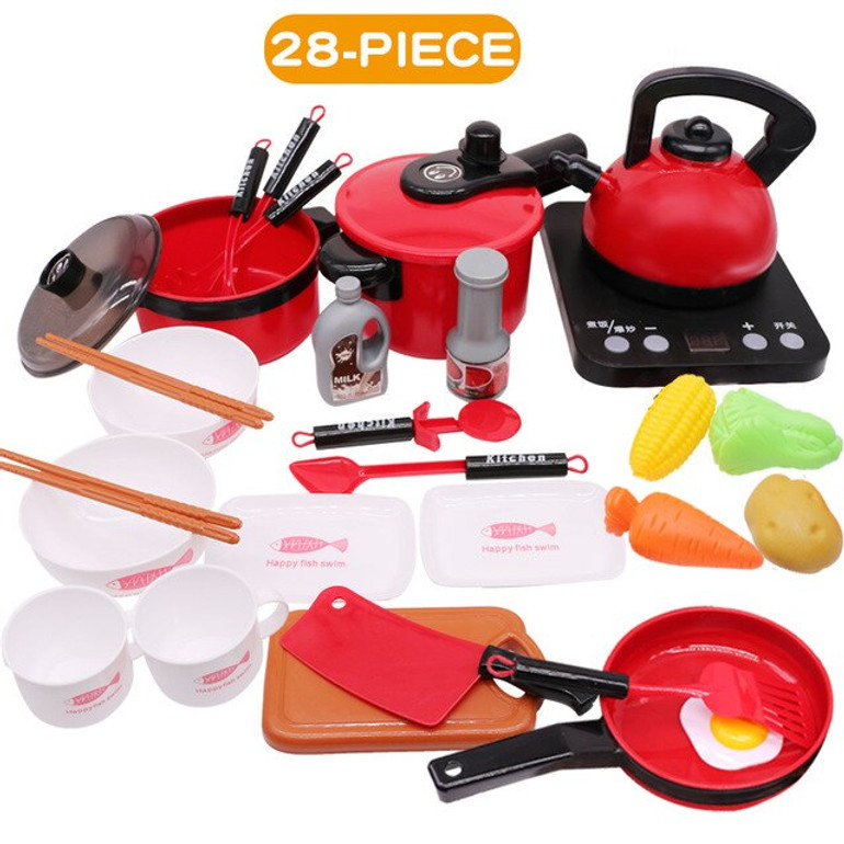 2020 Newest Hot 44PCS Toddler Girls Baby Kids Play House Toy Kitchen Utensils Cooking Pots Pans Food Dish Cookware Children Gift