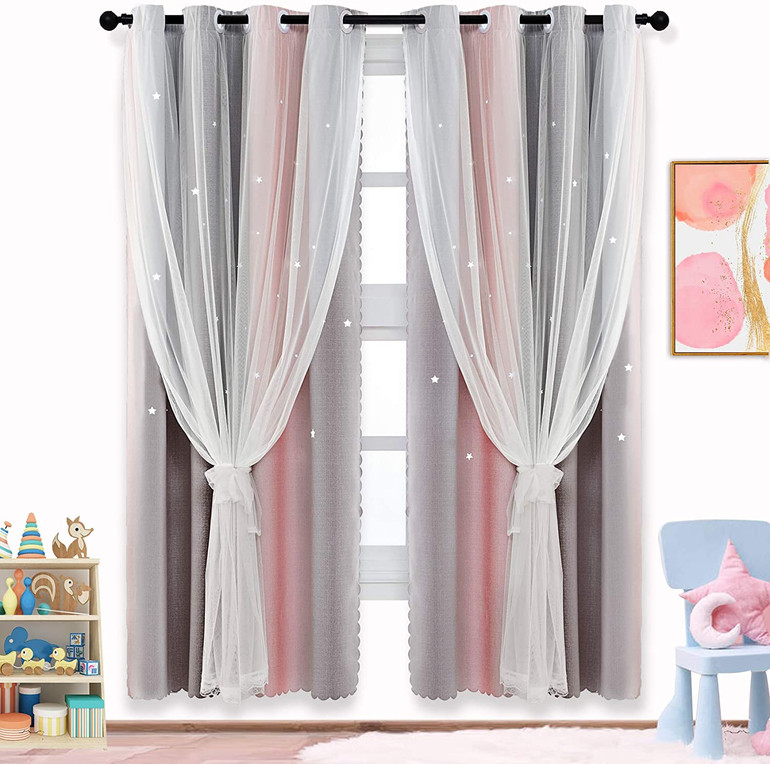 RTBECK Kids Star Blackout Curtains