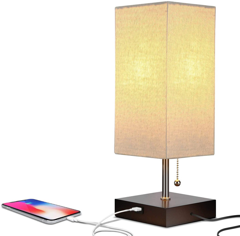 LED Linen USB Table and Desk Lamp