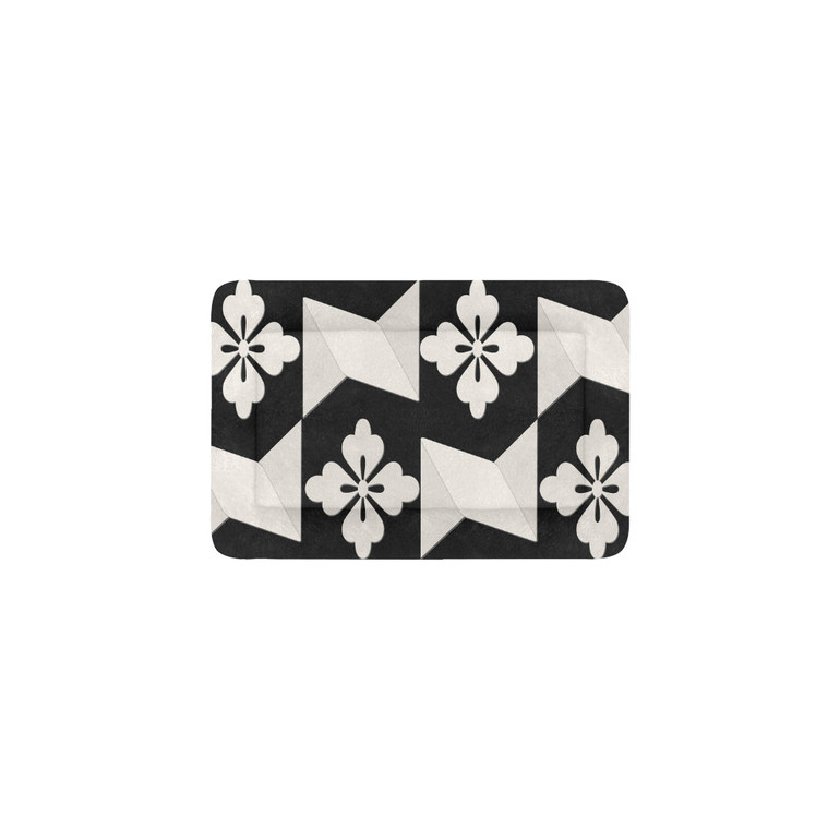 Black White Tiles Pet Bed 18"x12"