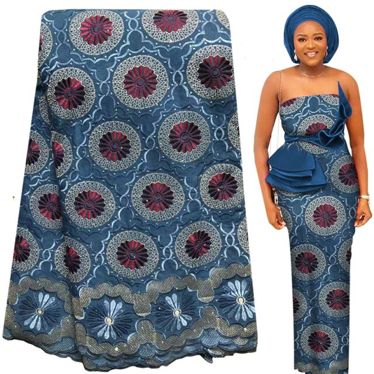 Bestway 100% Cotton Swiss Voile Lace Fabric 5 Yards High Quality Nigerian Party Lace Fabric