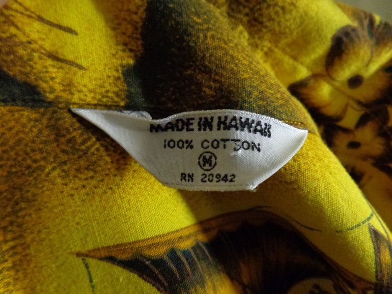 Vintage Prince Kuhio Yellow Hibiscus Hula Girl Tiki Hawaiian Shirt - Medium