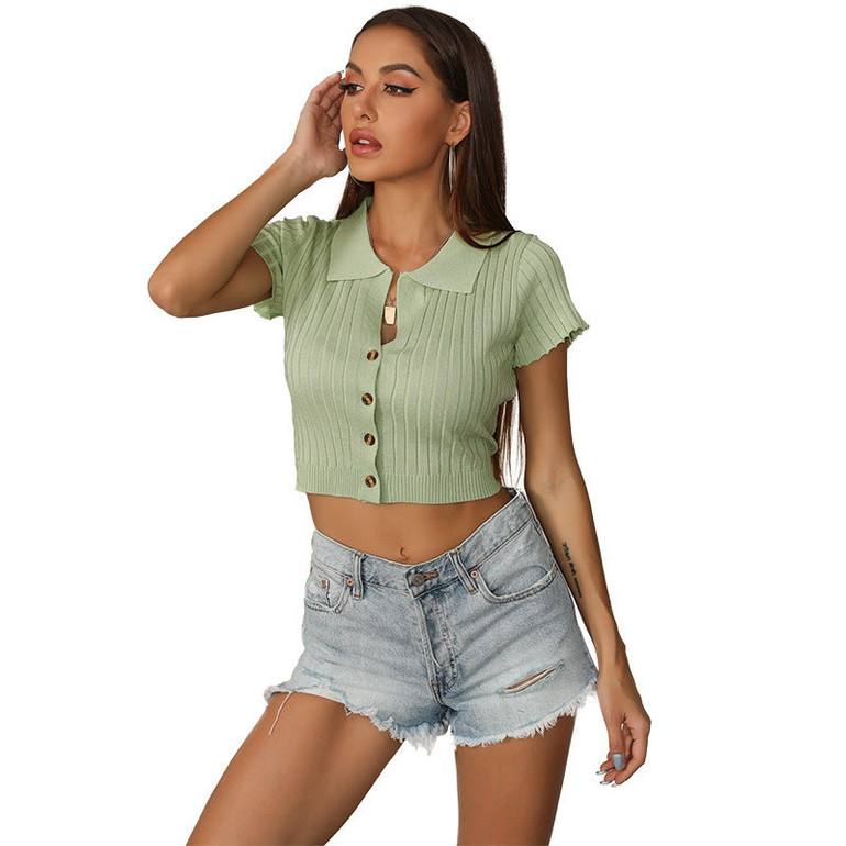 Easebug Short-sleeved T-shirt Slim Knit