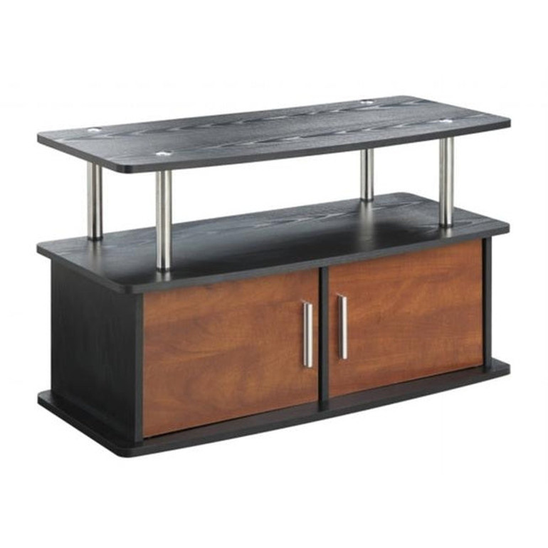 Convenience Concepts 151165CH Deluxe 2 Door TV Stand with Cabinets - Cherry