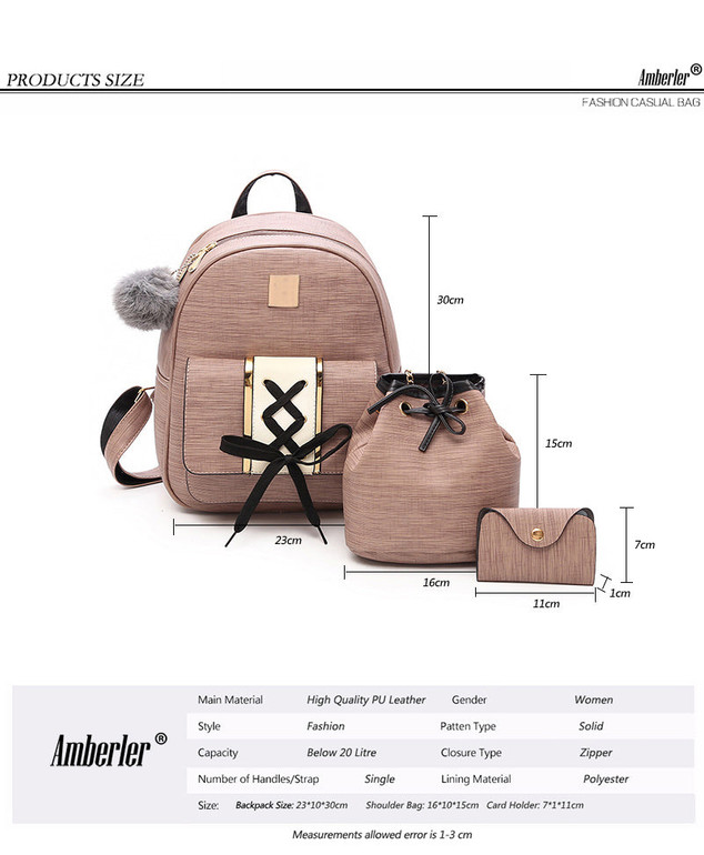 3 Pieces Set High Quality Backpacks