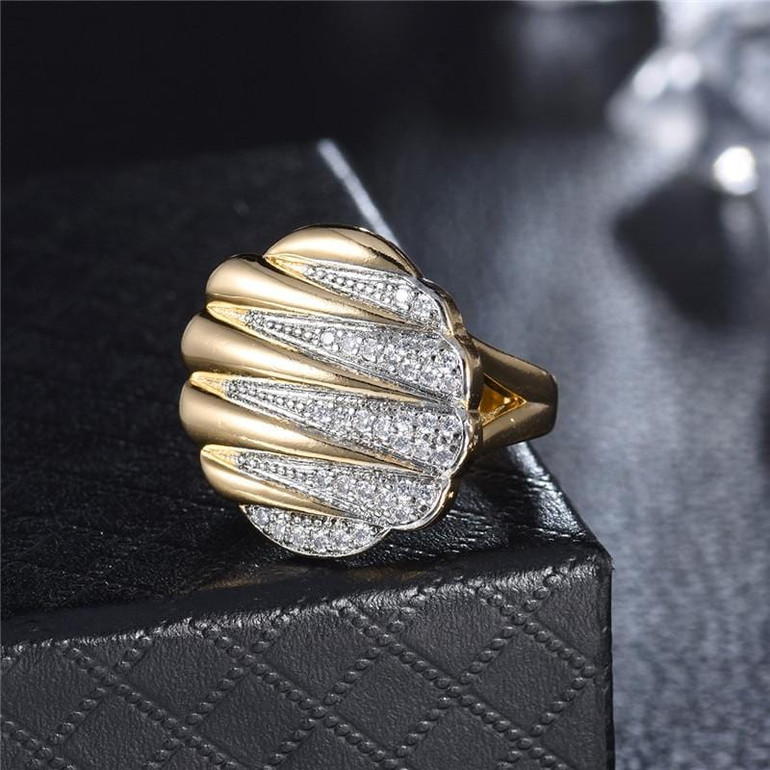 Gold Crystal Cocktail Ring