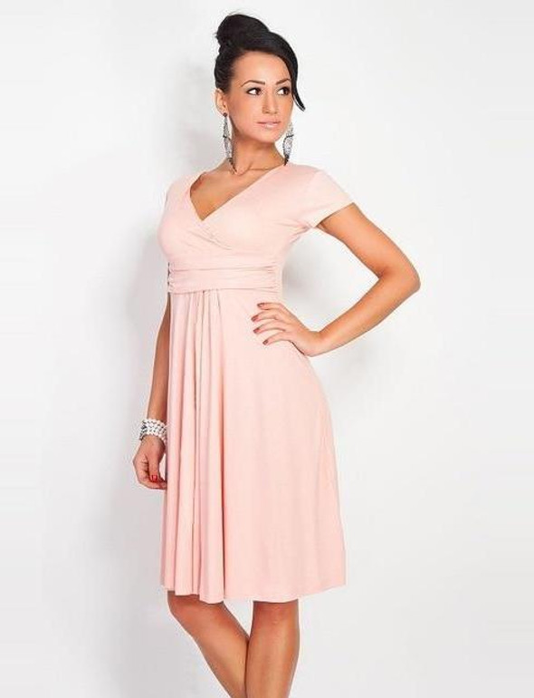 Vintage Casual V-Neck Slim Fold Dress