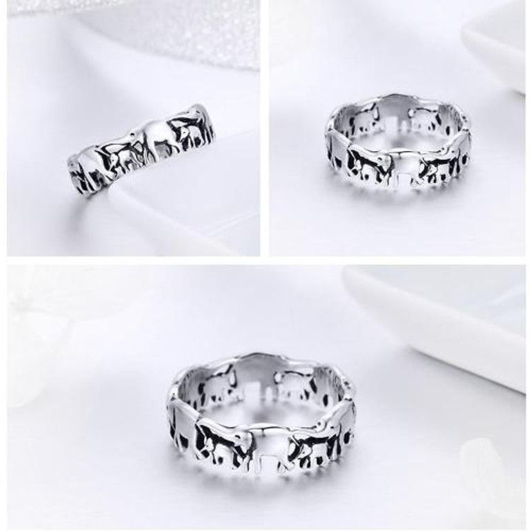 Sterling Silver Herd of Elephants Ring Sterling Silver Herd of Elephants Ring