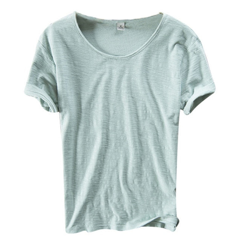 New Fashion Cotton Men T Shirts Summer Breathable Solid Color Short Sleeve O-neck Casual Fitness T-shirt Basic Tee Tops Men 2019