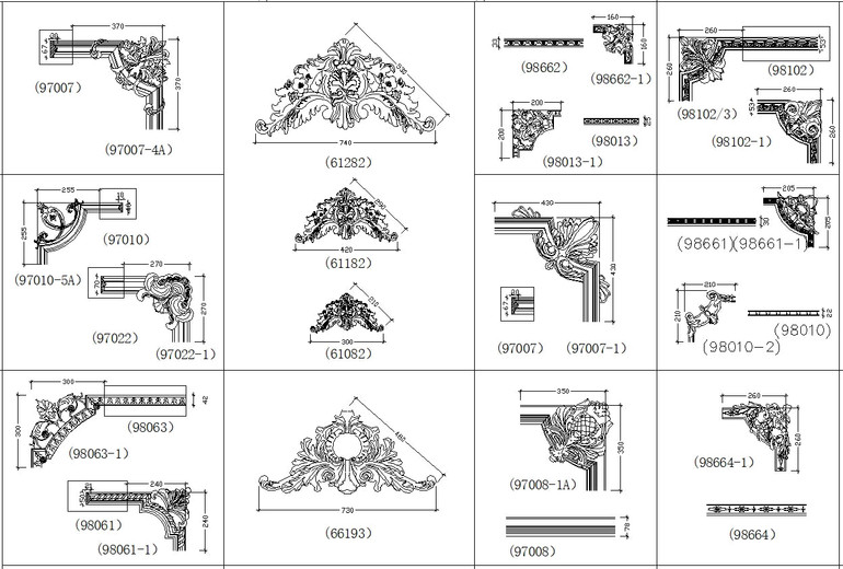 ★【Architectural Classical Element Autocad Blocks V.2】All kinds of architecture decorations CAD blocks Bundle