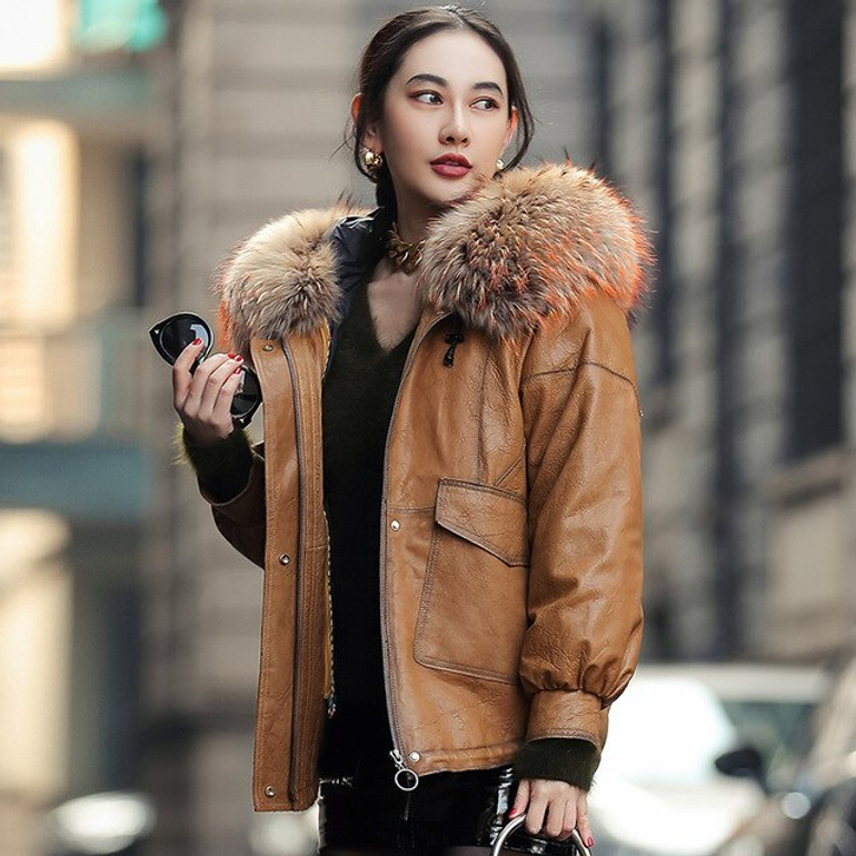 Real Leather Women Jacket Sheepskin Coat