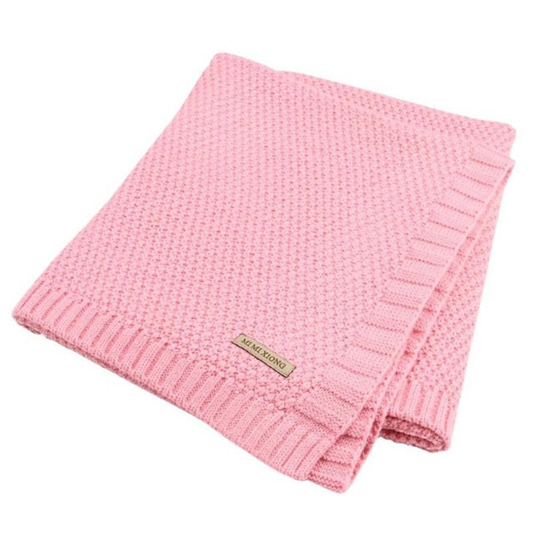 Newborn Baby Blanket Swadding Knitted Newborn Swaddle Wrap Soft Toddler Bedding Sofa Bedding Quilt Solid Color Stroller Cover