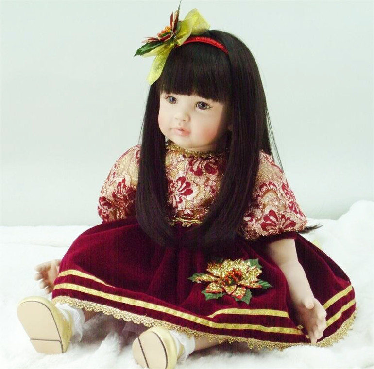 22inch Christmas Gift Doll Reborn Babies Doll Realistic Real Looking Soft Silicone Reborn Baby Dolls Action Figures Toy