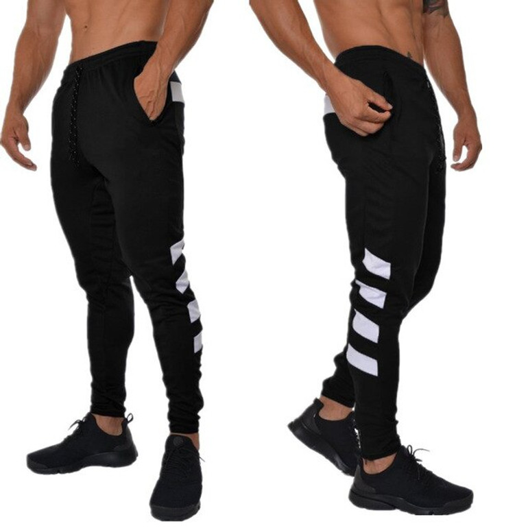 New Men Pants Hip Hop Fitness clothing Joggers Sweatpants Side stripe