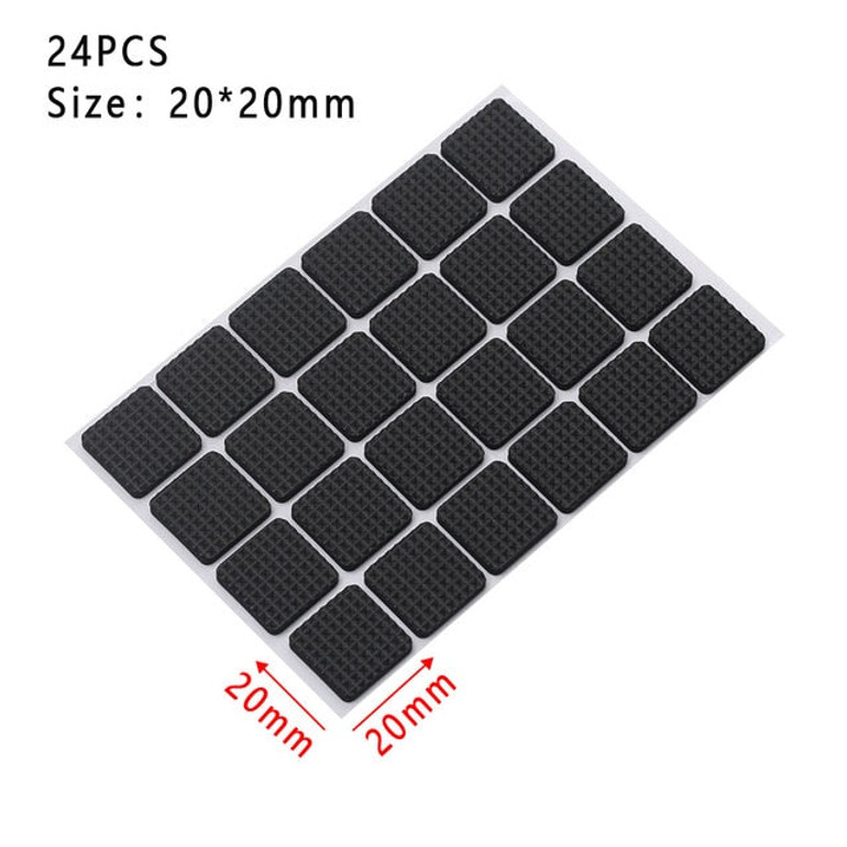 1/2/6/15/24Pcs Soft Thickening Bumper Chair Fittings Self-Adhesive Floor Protector Anti-Slip Mat Anti Rub Furniture Leg Pads