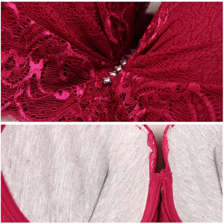 ECMLN Fashion Lace Thin Cup Push Up Bra Big Size C D Women Underwear Brassiere Gather Lingerie
