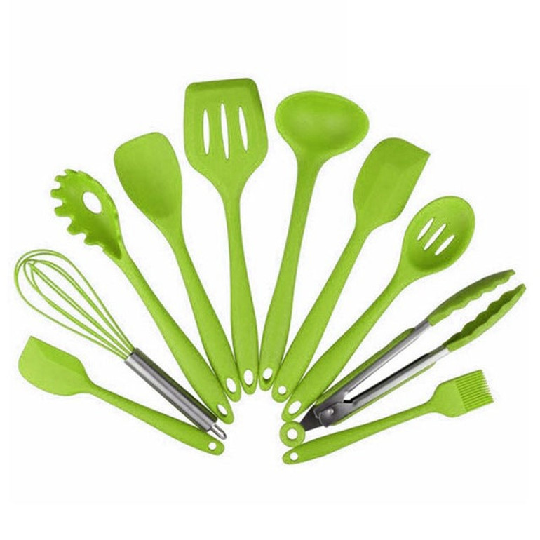 10pcs kitchen utensils Non-Stick Kitchenware Silicone Heat Resistant Kitchen Cooking Utensils Baking Tool Cooking Tool Sets